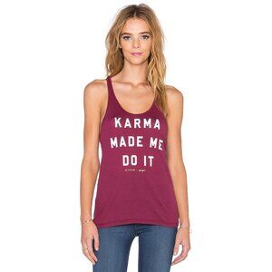 SPIRITUAL GANGSTER Crimson Red "Karma Made Me Do It" Racerback Tank, Size S